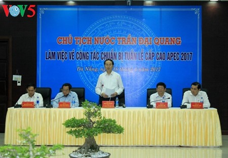 Президент СРВ проверил подготовку к Неделе саммита АТЭС 2017 в городе Дананг - ảnh 1